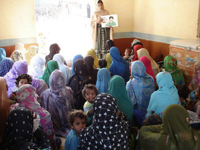 Women in Baluchistan receive health education supported by the European Commission