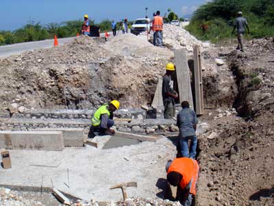Road work on RN1 between Port-au-Prince and St. MarcRoad work on RN1 between Port-au-Prince and St. Marc funded by IADB