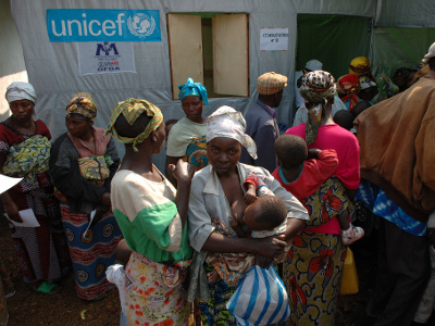 A health center set up by the IMC and UNICEF in the DRC