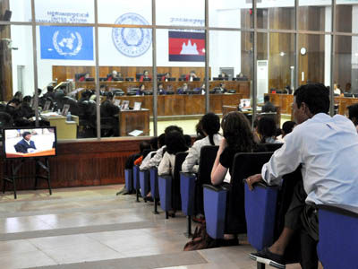 The Extraordinary Chambers in the Courts of Cambodia during a testimony of former Khmer Rouge prison guard Him Huy on July 20, 2009.