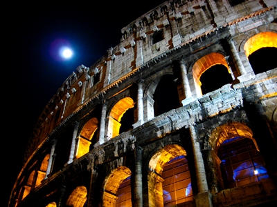The famous Colosseum in Rome, Italy