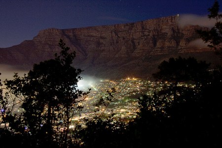 Table Mountain at night