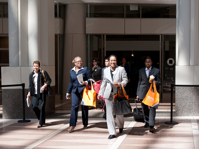 Attendees of Devex's 4th annual international development career fair in Washington, D.C.