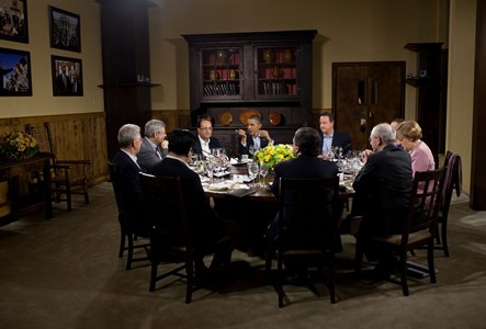 G8 leaders during a working dinner in Camp David