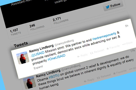 Nancy Lindborg's tweet on USAID's new mission statement